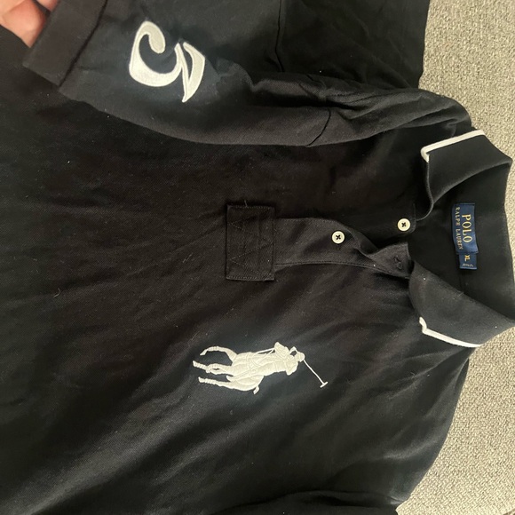 Polo by Ralph Lauren Black Polo Shirt with White Logo - Picture 3 of 4